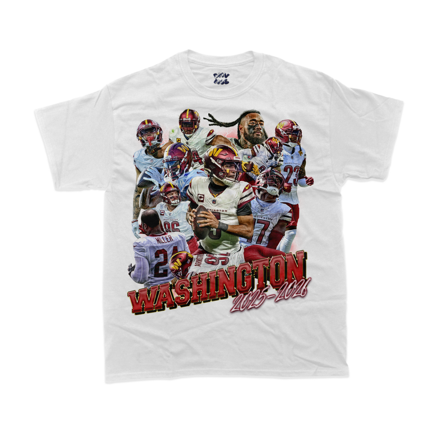 Washington Commanders 2025-2026 T-shirt, Graphic, Bootleg Style, Vintage Football Tee