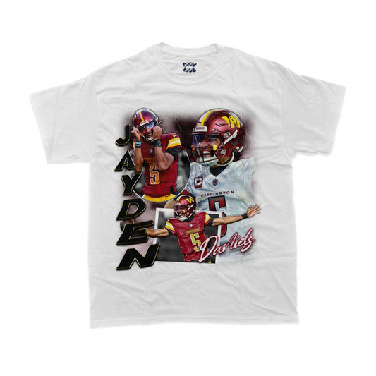 Jayden Daniels Washington Commanders Bootleg Style Graphic T-shirt