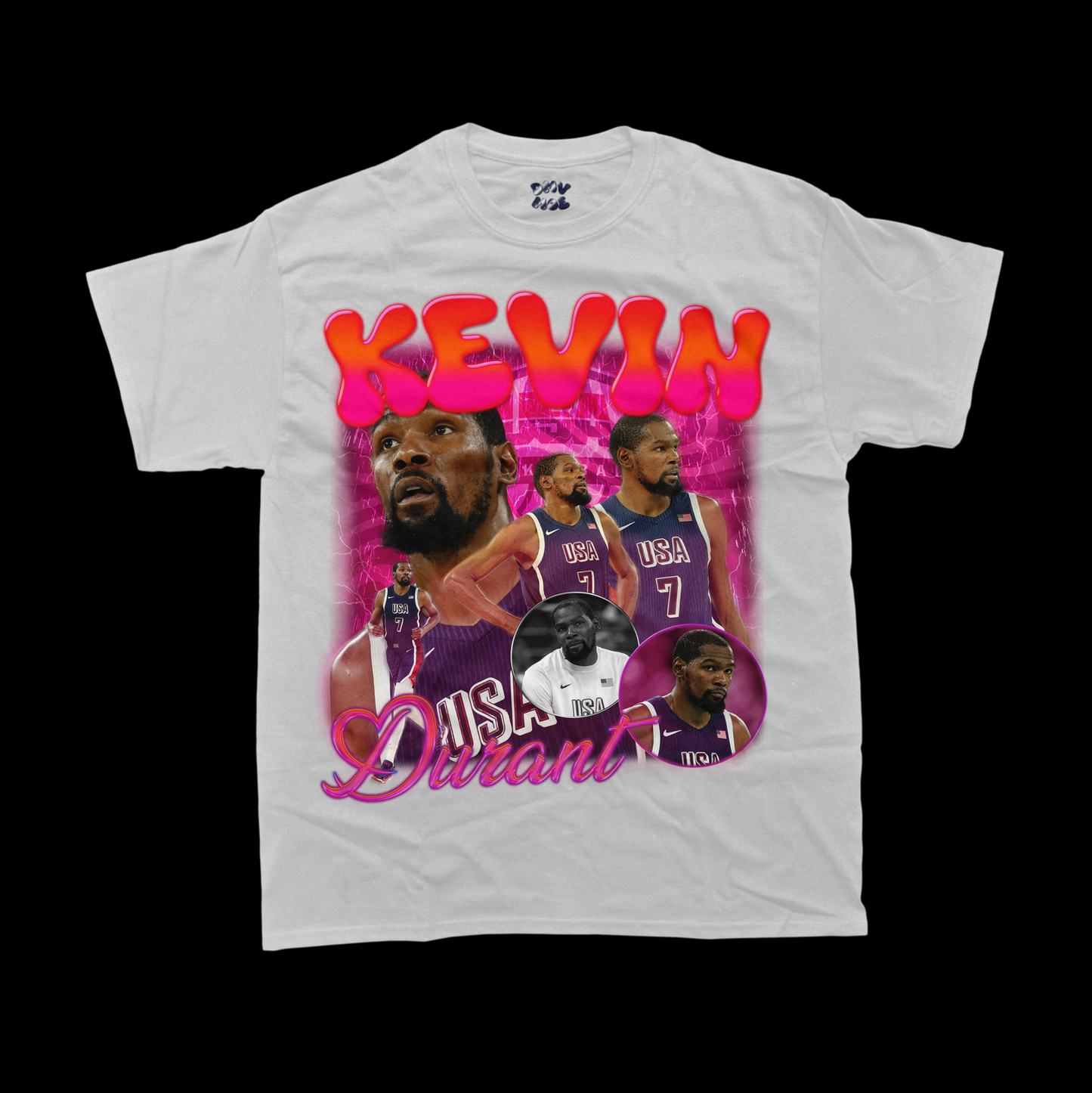 Kevin Durant Team USA T-Shirt in Pink, Bootleg-style Basketball T-Shirt, Kevin Durant USA T Shirt, NBA T-Shirt, Basketball Tee in Pink